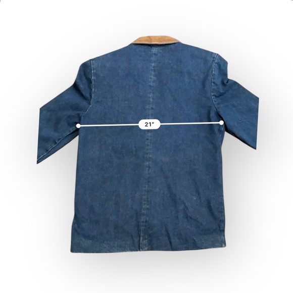 Vtg 80s Forenza Women’s Denim Blazer Tan Suede Collar Accents Jacket Sz M Lined​ - Picture 6 of 11